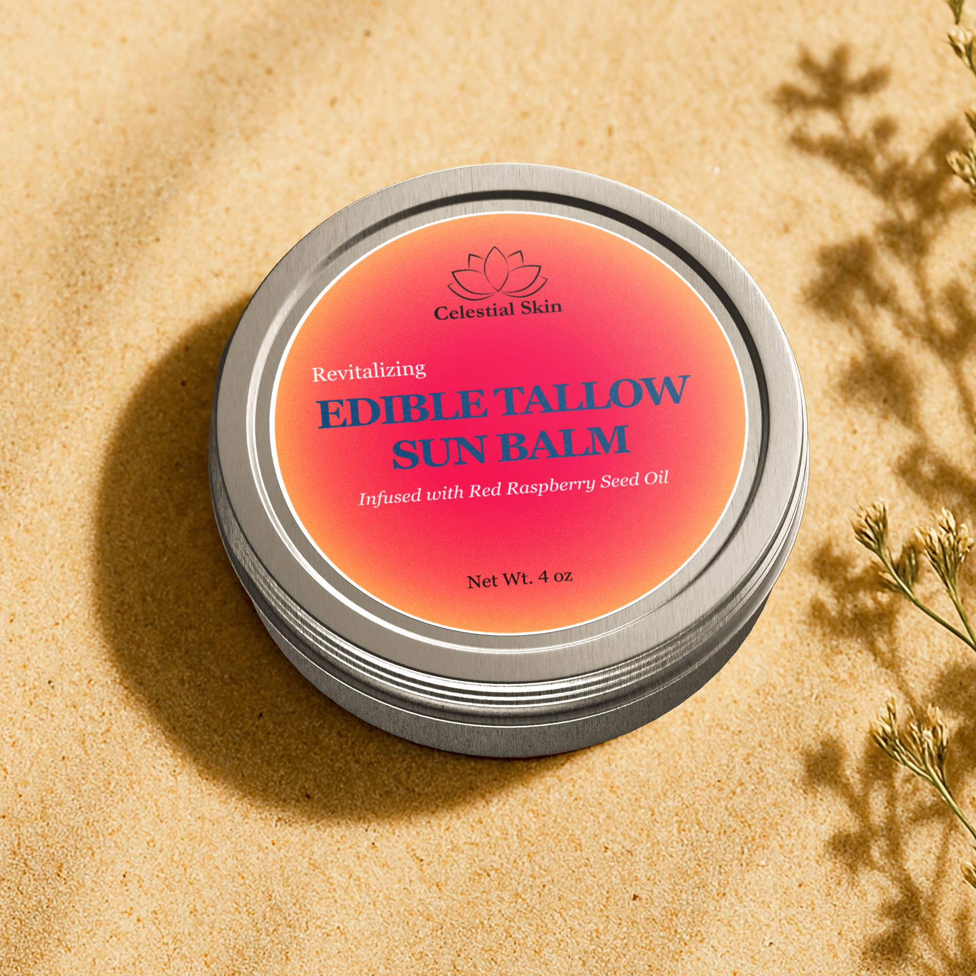 Edible Tallow Sun Balm with Raspberry Seed Oil