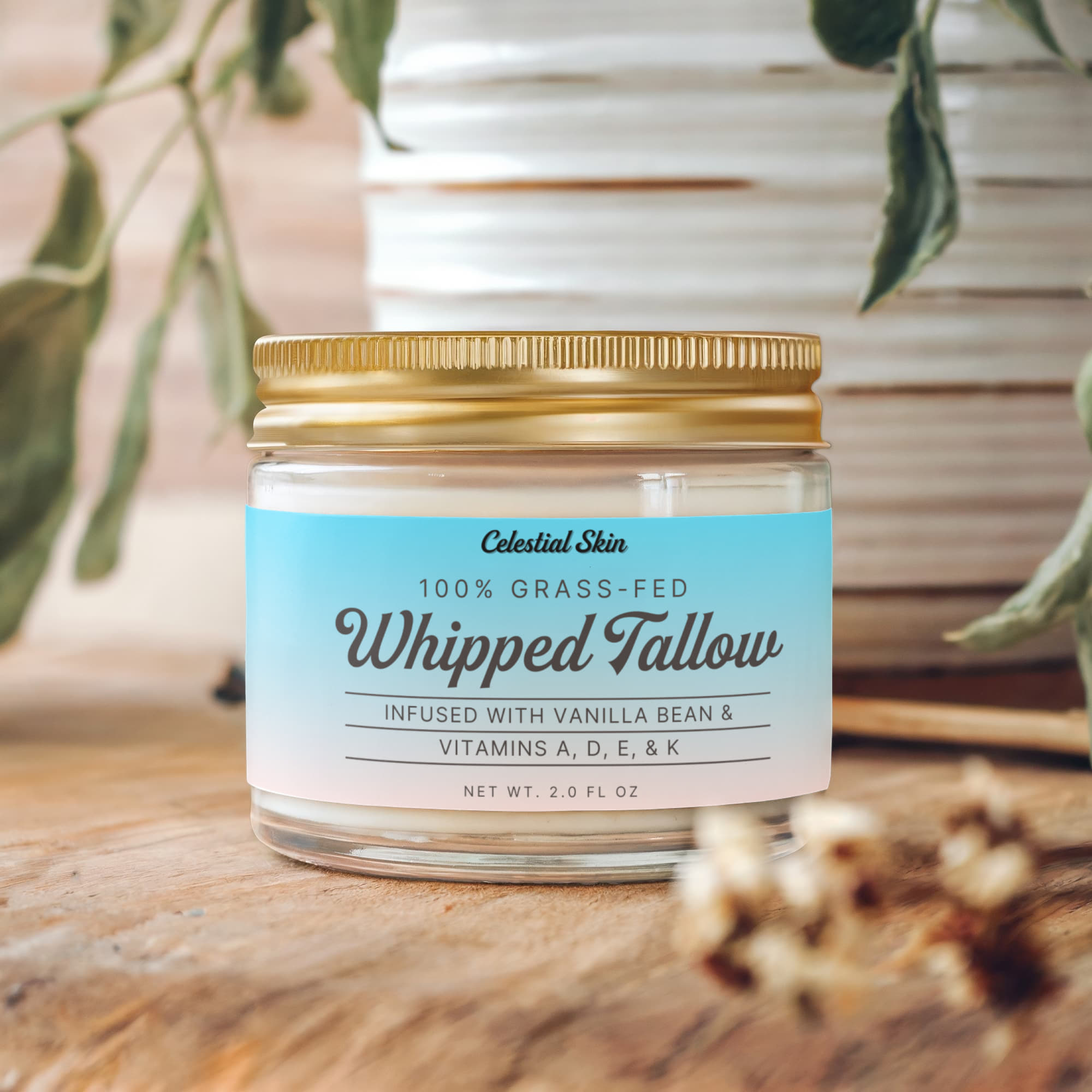 Whipped Organic Grass-Fed Tallow Balm with Vanilla Bean