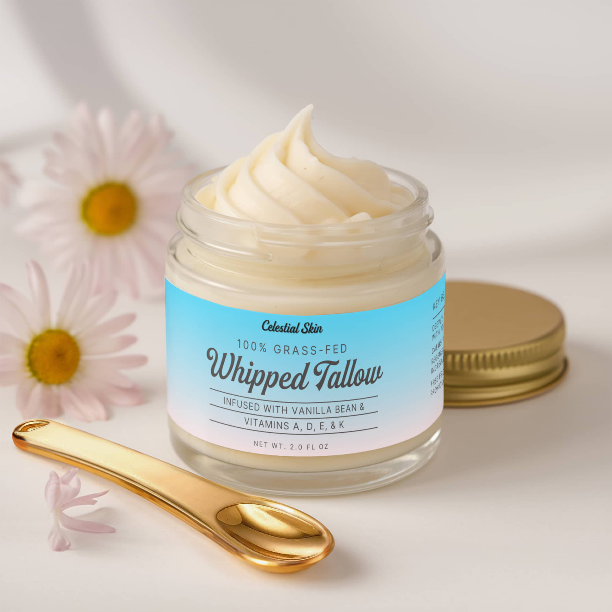 Whipped Organic Grass-Fed Tallow Balm with Vanilla Bean